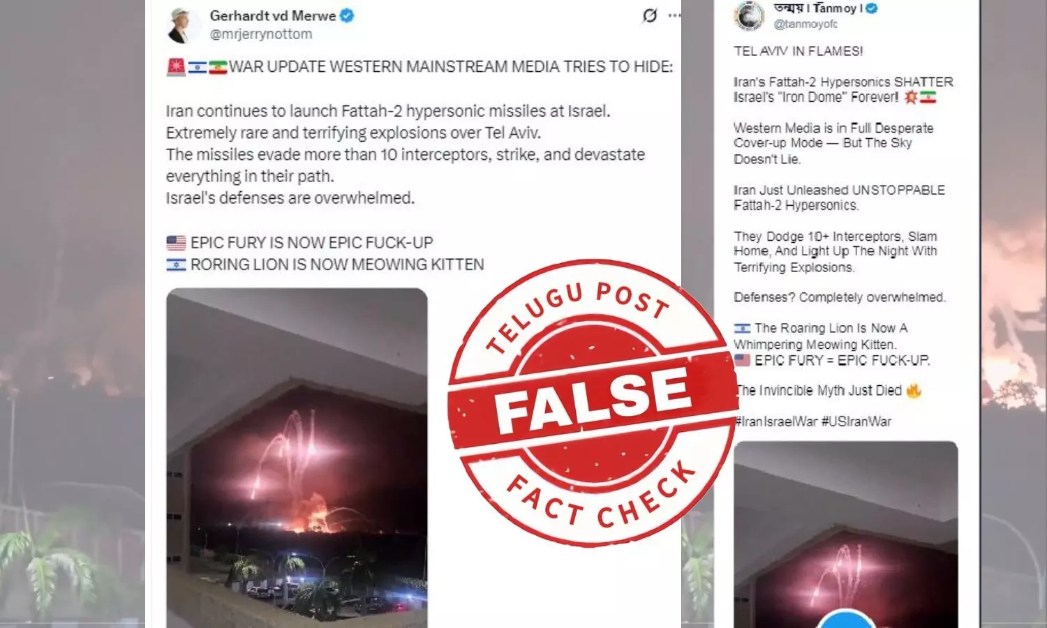 viral social media post claiming Iran’s Fattah-2 hypersonic missiles destroyed Tel Aviv – fact check