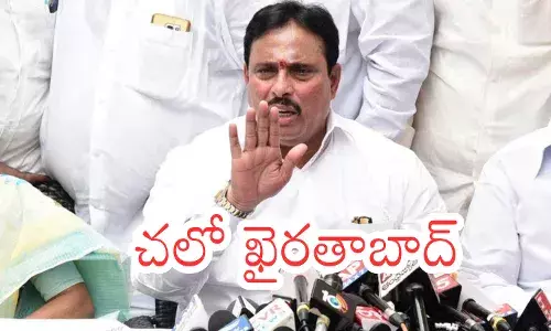 Khairatabad MLA Danam Nagender during a political event amid the ongoing Danam Nagender disqualification case