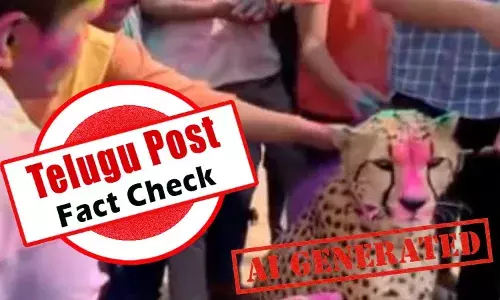 ఫ్యాక్ట్ చెక్: చిరుతపులితో కలిసి హోలీ ఆడుతున్న వీడియోను ఏఐ ద్వారా సృష్టించారు