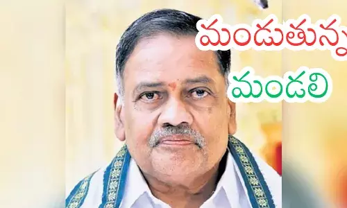 Avanigadda MLA Mandali Buddha Prasad reacting during the political clash between TDP and Janasena leaders