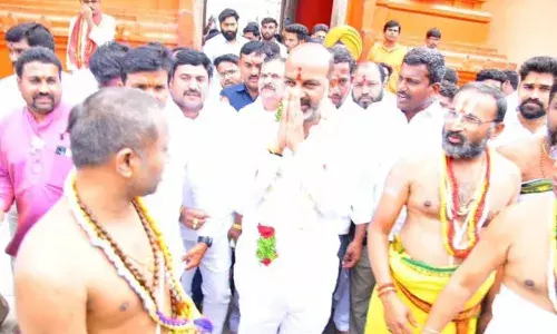 today anjanna ashirvada yatra will be launched under the leadership of bandisanjay