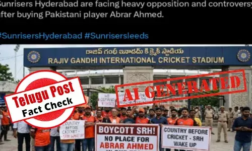 ఫ్యాక్ట్ చెక్: సన్‌రైజర్స్ హైదరాబాద్ ఫ్రాంచైజీకి వ్యతిరేకంగా హైదరాబాద్ లో నిరసనలు చేపట్టారనే విజువల్స్ ను ఏఐ ద్వారా సృష్టించారు