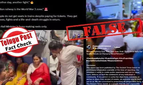 ఫ్యాక్ట్ చెక్: రైలులో సీట్ కోసం గొడవ అంటూ స్క్రిప్టెడ్ వీడియోను నిజమైన ఘటనగా షేర్ చేస్తున్నారు