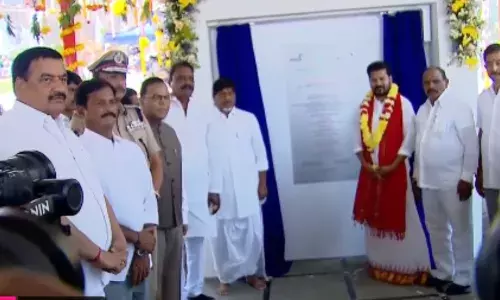 telangana chief minister revanth reddy laid the foundation stone of omkareshwara temple