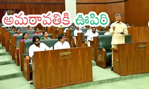 Andhra Pradesh Assembly members in special session discussing Amaravati capital status resolution.