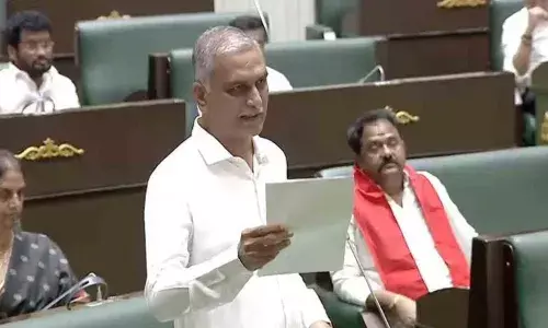 harish rao asked why cases are not being filed against raghava constructions