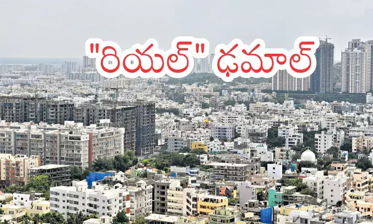 Residential apartment buildings in Hyderabad highlighting the Hyderabad housing sales drop trend in 2026.