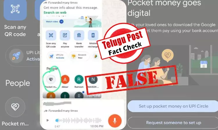 Screenshot of viral audio message claiming Google Pay Pocket Money feature can empty bank account – fact check