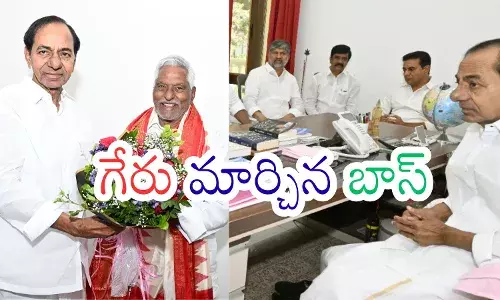 Farmers watching water flow from Kondapochamma Sagar canal highlighting the BRS comeback Telangana narrative Farmers watching water flow from Kondapochamma Sagar canal highlighting the BRS comeback Telangana narrative