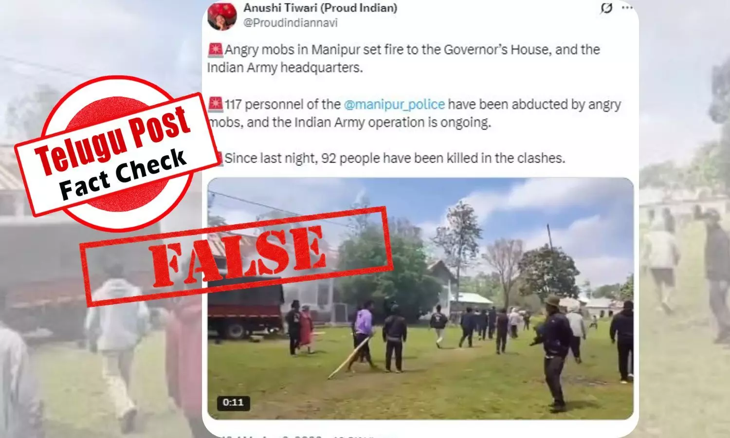 viral video claiming mob burned Governor House in Manipur – fact check reveals it shows CRPF camp attack in Bishnupur