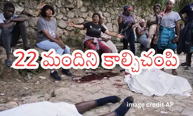 Aftermath of gang attack in Kenscoff, Haiti, where 47 people were killed and more than 50 kidnapped. Aftermath of gang attack in Kenscoff, Haiti, where 47 people were killed and more than 50 kidnapped.