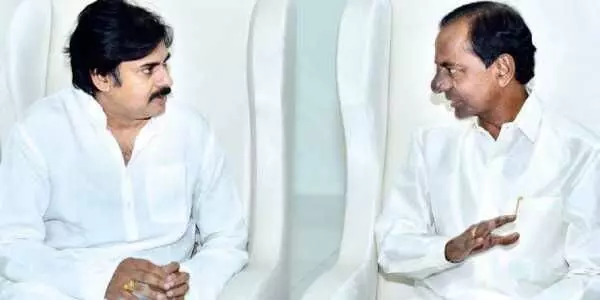kcr and pawan attend at home programme kcr and pawan attend at home programme