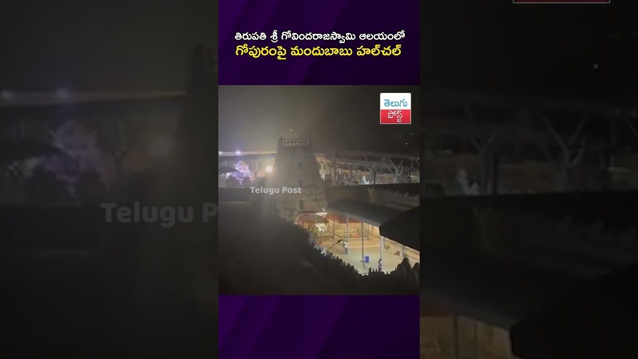 తిరుపతి శ్రీ గోవిందరాజస్వామి ఆలయంలో గోపురంపై మందుబాబు హ‌ల్‌చ‌ల్‌  కాదా  #ProtectGovindarajaTemple