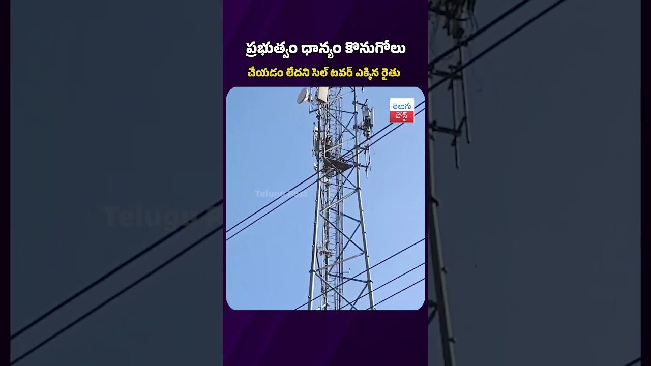 ప్రభుత్వం ధాన్యం కొనుగోలు చేయడం లేదని సెల్ టవర్ ఎక్కిన రైతు #telugupost #latestnews #farmer ప్రభుత్వం ధాన్యం కొనుగోలు చేయడం లేదని సెల్ టవర్ ఎక్కిన రైతు #telugupost #latestnews #farmer